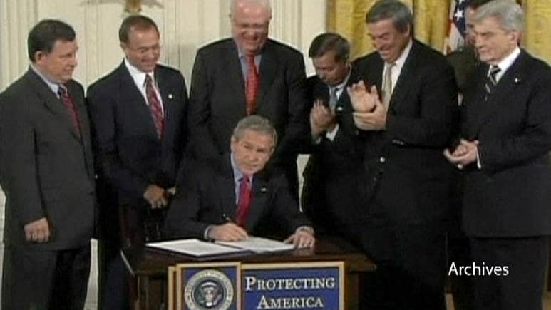 Bush signing the Patriot Act