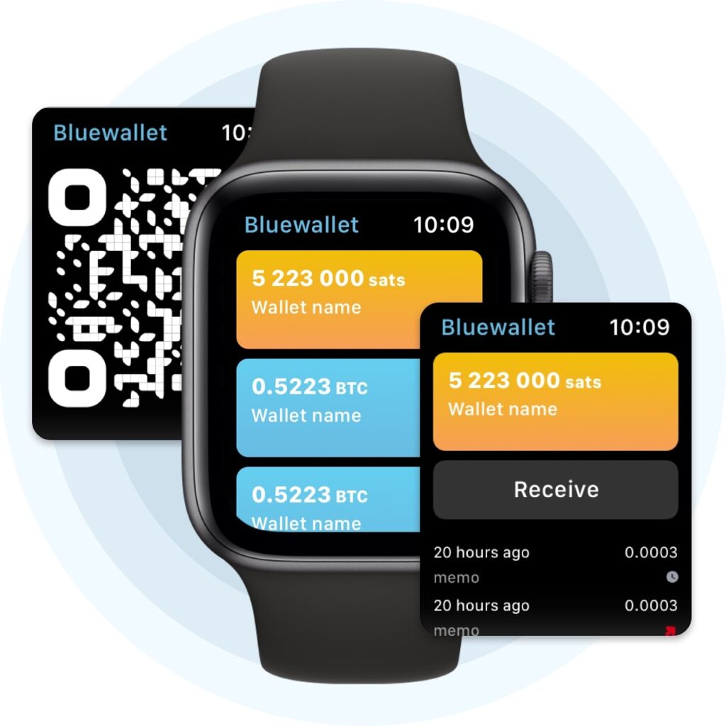 Blue Wallet being used on Apple Watch