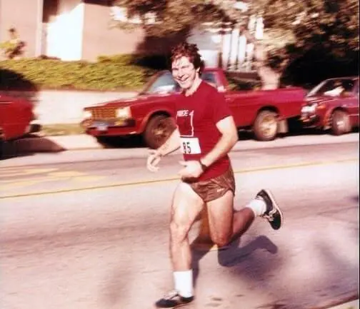Hal Finney running in a half marathon (21km)