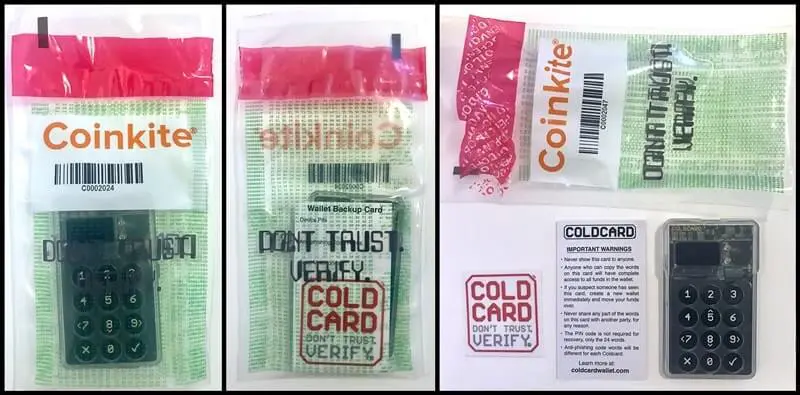 sealed plastic bag (coldcard mk4)