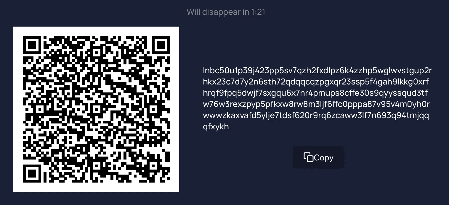 Lightning Network's invoice and QR Code