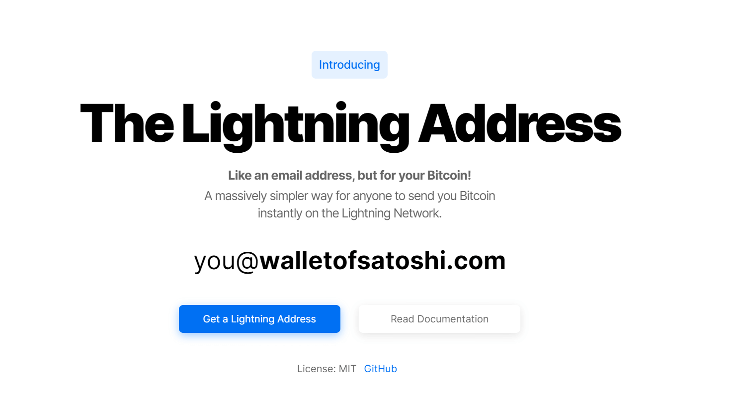 The Lightning Address (Wallet of Satoshi)