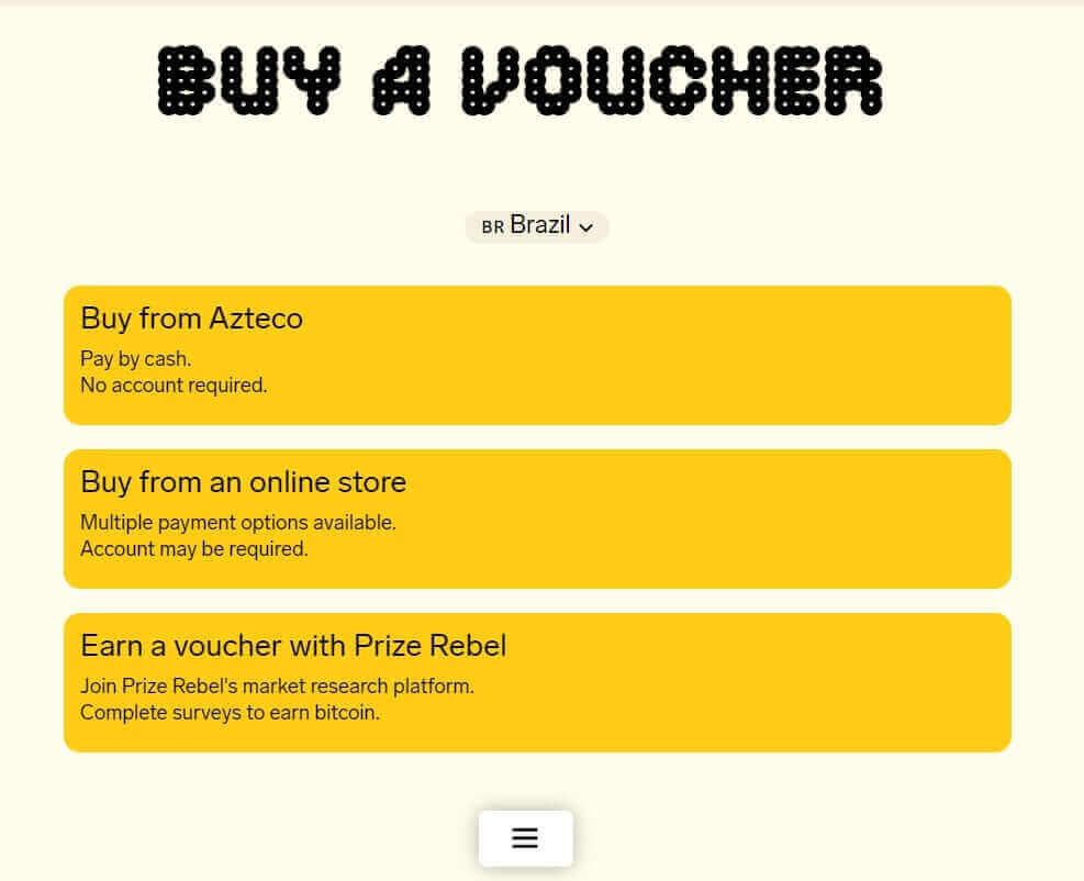 Buy a Bitcoin voucher with Azteco